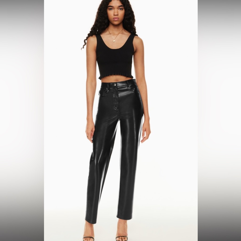 Wilfred Black Faux Leather Pants